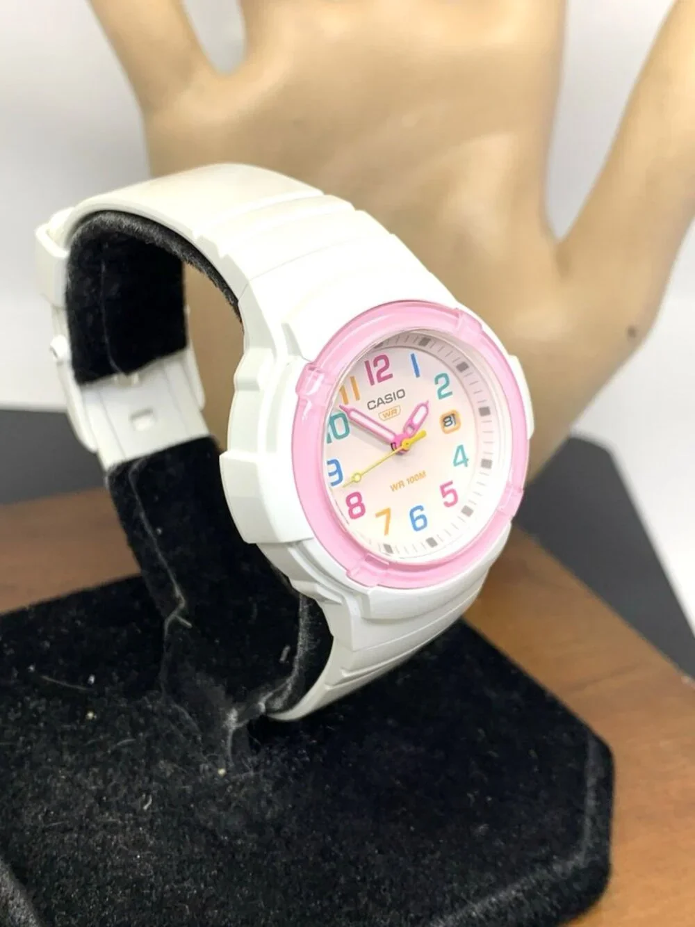 Casio Women's Watch LX800H Quartz Analog Pink White Resin Sport 3363 33mm